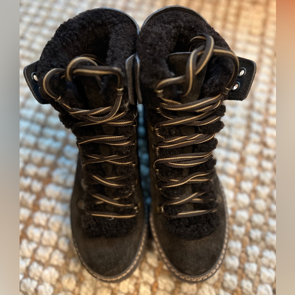 See By Chloé shearling-lined suede and leather ankle boots